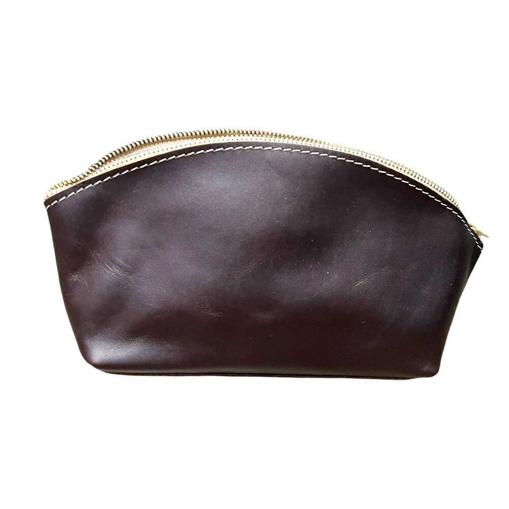 Portland Leather Goods Total Eclipse Makeup Bag In Grizzly